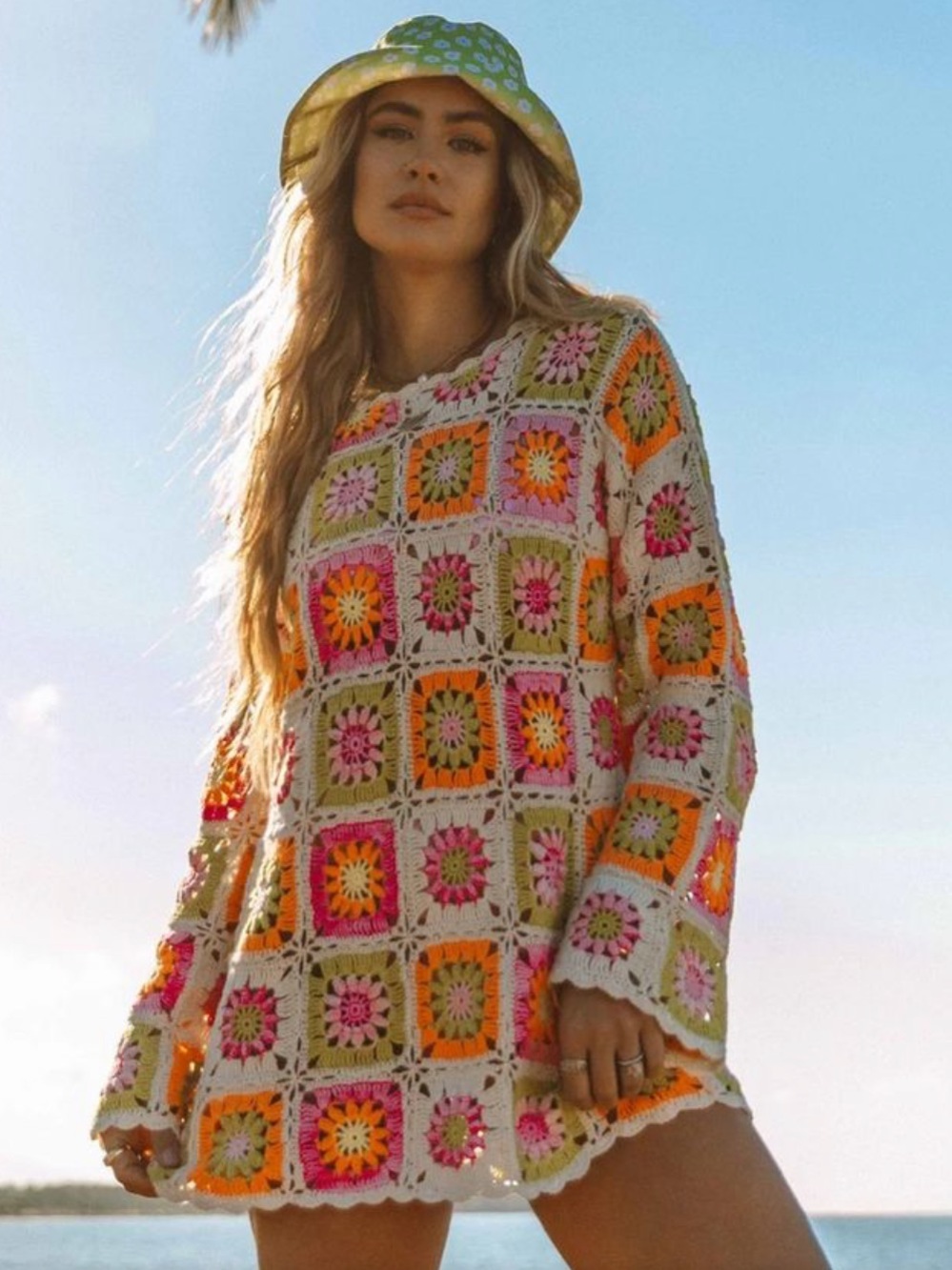 Show Me Your Mumu Mamacita Tutti Frutti Crochet Swim Coverup Dress Revolve L